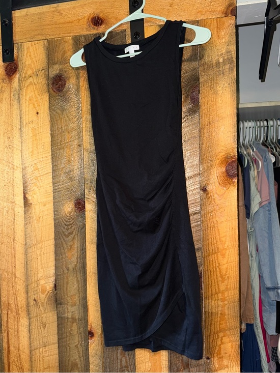 Leith Dresses & Skirts - Leith Black Sleeveless Midi Ruched Dress